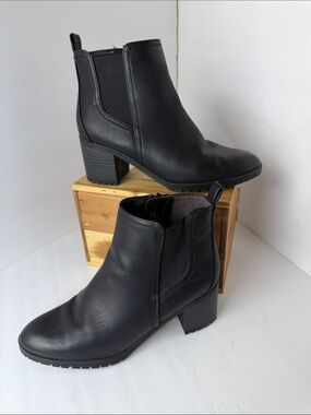 Stride Life Women’s Black Leather Ankle chunky Boots